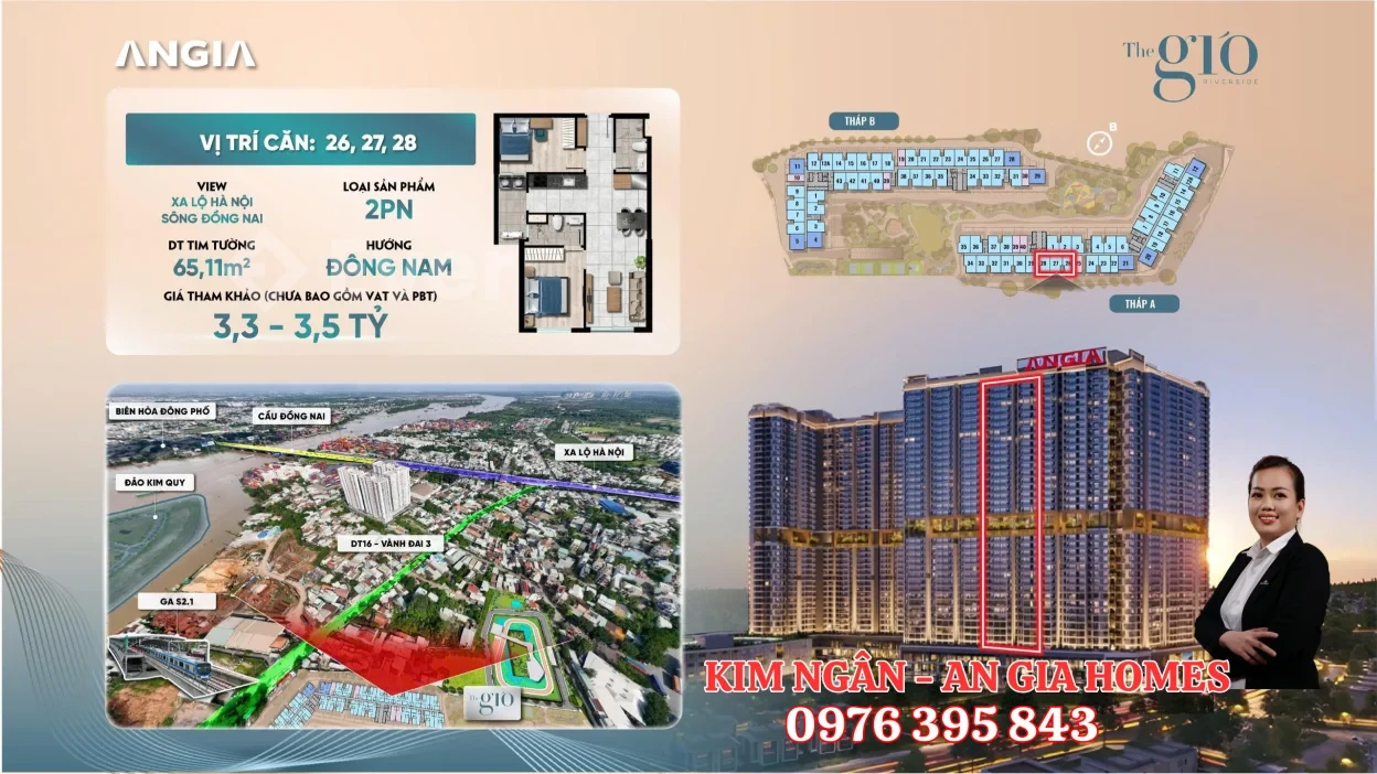 Căn hộ 2PN view Xa Lộ Hà Nội – Sông Đồng Nai – 3,3 tỷ – ưu đãi 0% lãi suất