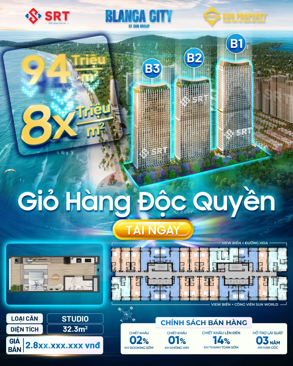 BLANCA CITY VŨNG TÀU CHIẾT KHẤU ĐẾN 12,5% – VAY 70% LS 0% ÂN HẠN GỐC LÃI - CHỈ TỪ 2,8 TỶ