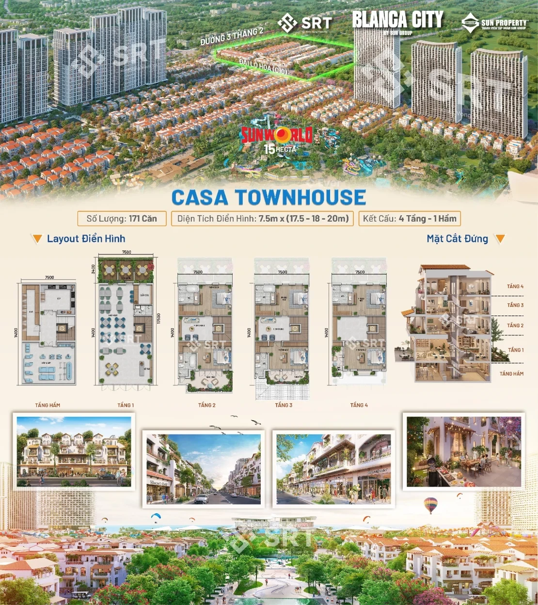 Nhà phố liền kề Blanca City Vũng Tàu chiết khấu đến 7% an cư và khai thác mặt tiền kinh doanh