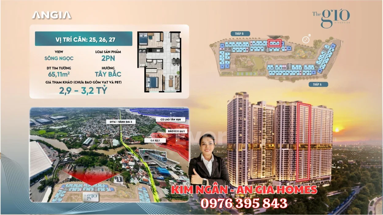 Căn 2PN View Sông Đồng Nai – Tọa độ 3 thành phố: Thủ Đức – Dĩ An – Biên Hòa