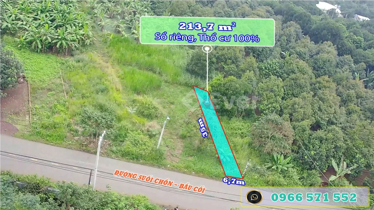 Bán Đất Thổ Cư MT Đường Nhựa “Suối Chồn-Bầu Cối”. P Bảo Vinh. Đồng Nai. Giá chỉ 1,450 Tỷ.